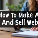 The image shows a computer screen displaying a vibrant, user-friendly interface for a buy and sell website.